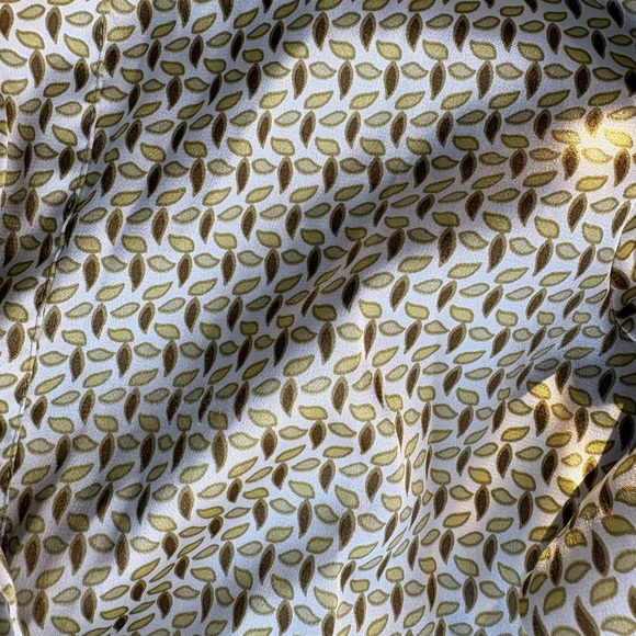 Downeast Smocked Waist Patterned Blouse with Tie Detail Small Or Medium - Picture 5 of 7